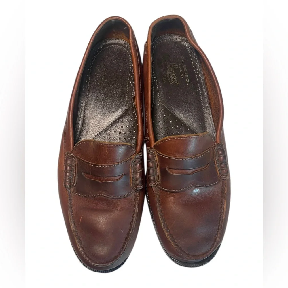 GH Bass Vintage Penny Loafers Brown Leather Made In USA Size 10